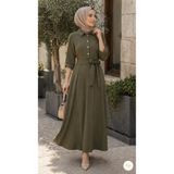 Butik Kadın Apolet Detaylı Tesettür Yazlık Elbise