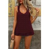 Butik Kadın Dantel Askılı V Yakalı Sırtı çapraz Detaylı Ponpon Bluz
