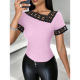 Butik Kadın Kısa Kollu Dantel Yaka Viskon Bluz