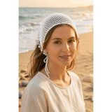 Butik Kadın Pullu El Örgüsü Bohem Bandana Saç Aksesuarı - Plaj Aksesuarı bnd-vrynt