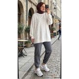 Butik kadın taş işlemeli gunlük tesettür sweatshirt tunik