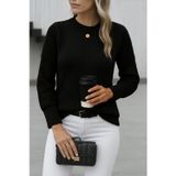 Butik Kadın Uzun Kollu Bisiklet Yaka Triko Bluz