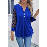 Butik Kadın Uzun Kollu Yakadan Düğmeli Kolları Tül Detaylı Viskon Bluz
