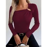 Butik Kadın Uzun Kollu Yakadan Halka Detaylı Viskon Bluz
