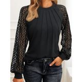 Butik Kadın Uzun Kollu Yarı Balıkçı Yaka önü Nervürlü Viskon Iki Iplik Bluz