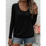 Butik Kadın Uzun Kollu Yuvarlak Yakalı Viskon Bluz