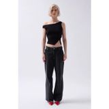 Butik Kayık Yaka Yırtmaç Detay Bluz