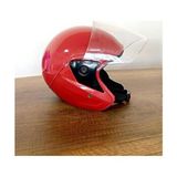 Butik Kırılmaz Özellikli Yarım Kask Kırmızı Renkli Güvenli Motor Kullanımı İçin Uygun