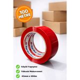 Butik Kırmızı Renkli Koli Bandı 45 Mm x 100 Metre Yüksek Mukavemetli Güçlü Yapışkanlı Dayanıklı Bant