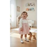 Butik Kız Bebek %100 Pamuklu Yaka Detaylı Elbise - 12 Ay - Pembe