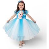 Butik Kız Çocuk Barbie Desenli Tütü Detaylı Elbise - 1 Yaş - Mavi