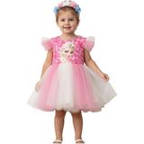 Butik Kız Çocuk Barbie Desenli Tütü Detaylı Elbise - 2 Yaş - Pembe