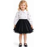 Butik Kız Çocuk Bayramlık & Yeni Sezon Gömlek-Etek Ikili Takım ( Yaşınızı Alınız) - 4 - 5 Yaş - Beyaz - Siyah