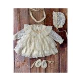 Butik KREM KIZ BEBEK ELBİSE SETİ DURU MODEL
