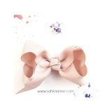 Butik Kurdele Fiyonk Saçsız Bebek Tokası 8 cm - Seyrek saçlı bebeklere özel saçtan düşmeyen toka (Bej, Tekli)