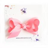Butik Kurdele Fiyonk Saçsız Bebek Tokası 8 cm - Seyrek saçlı bebeklere özel saçtan düşmeyen toka (Gül pembe, Tekli)