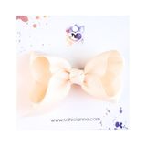 Butik Kurdele Fiyonk Saçsız Bebek Tokası 8 cm - Seyrek saçlı bebeklere özel saçtan düşmeyen toka (Krem, Tekli)