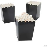 Butik Kutlama Atölyesi Popcorn Kutusu (Mısır-Cips Kutusu) 8 Adet Siyah