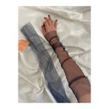 Butik Lacivert Tül kolluk eldiven