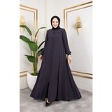 Butik Medine Ipeği Mevlana Feracce (Füme) - Gri - 44