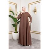 Butik Medine Ipeği Mevlana Feracce (Taba) - Kahverengi - 42