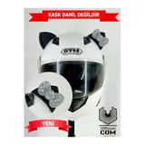 Butik Motor & Motosiklet Galaksi Hologram Fiyonklu Siyah Kedi Kulak Kask Dış Aksesuarı
