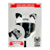 Butik Motor & Motosiklet Hologram Fiyonklu Siyah Kedi Kulak Kask Dış Aksesuarı