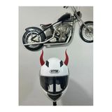 Butik Motor & Motosiklet Kırmızı Uzun Şeytan Boynuzu Kask Dış Aksesuar