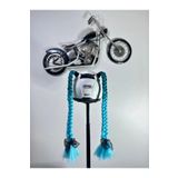Butik Motor & Motosiklet Yeşil Ombreli Çift Örgü Saç Kask Dış Aksesuar
