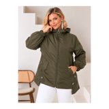 Butik Nilyam Kadın Büyük Beden Kapüşonlu Paraşüt Kumaş Mevsimlik Su Geçirmez Astarlı Oversize Trençkot Mont Ceket 29010