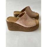 Butik Noble Shoes Hakiki Deri Dolgu Topuk Kadın Terlik - Pudra