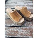 Butik Noble Shoes Hakiki Deri Dolgu Topuk Kadın Terlik - Taba