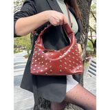 Butik Olea Vanta Zımbalı Kadın Kol Çantası - Kırmızı
