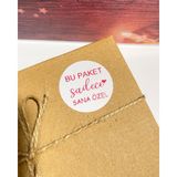 Butik Sosyetik Bu Paket Sadece Sana Özel Kırmızı Yazılı Yuvarlak Yapışkanlı Etiket 4 x 4 cm 120 Adet