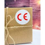 Butik Sosyetik Ce Kırmızı Yazılı Yuvarlak Yapışkanlı Etiket 5x5 cm 100 Adet