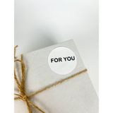 Butik Sosyetik For You Siyah Yazılı 5 cm Yuvarlak Yapışkanlı Sticker Etiket 100 Adet