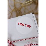 Butik Sosyetik For You Yazılı Beyaz 50 mm Yuvarlak Yapışkanlı Sticker Etiket 100 Adet