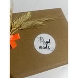 Butik Sosyetik Hand Made Siyah Yazılı Yuvarlak Yapışkanlı Etiket 4 x 4 cm 120 Adet