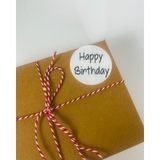 Butik Sosyetik Happy Birthday Siyah Yazılı 4 cm Yuvarlak Yapışkanlı Sticker 120 Adet