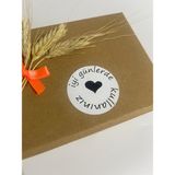 Butik Sosyetik Iyi Günlerde Kullanınız Siyah Yazılı Ortası Kalpli Yuvarlak Yapışkanlı Etiket 5 x 5 cm 100 Adet