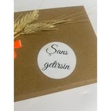 Butik Sosyetik Şans Getirsin Siyah El Yazılı Yuvarlak Yapışkanlı Etiket 3 x 3 cm 150 Adet