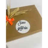 Butik Sosyetik Şans Getirsin Siyah Kalın El Yazılı Yuvarlak Yapışkanlı Etiket 3 x 3 cm 150 Adet