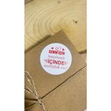Butik Sosyetik Senin Için Hazırlandı Kırmızı Yazılı Yuvarlak Yapışkanlı Etiket 5x5 cm 100 Adet