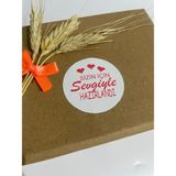 Butik Sosyetik Sizin Için Sevgiyle Hazırlandı Kalpli Kırmızı Yazılı Yuvarlak Yapışkanlı Etiket 3 x 3 cm 150 Adet