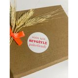 Butik Sosyetik Sizin Için Sevgiyle Paketlendi Kırmızı Yazılı Yuvarlak Yapışkanlı Etiket 3 x 3 cm 150 Adet