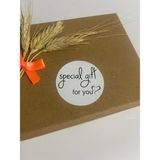 Butik Sosyetik Special Gift For You Kalpli Siyah Yazılı Yuvarlak Yapışkanlı Etiket 5 x 5 cm 100 Adet