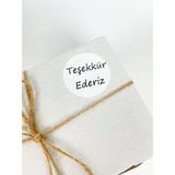 Butik Sosyetik Teşekkür Ederiz Siyah Yazılı 4 cm Yuvarlak Yapışkanlı Etiket 120 Adet
