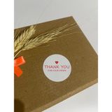 Butik Sosyetik Thank You For Your Order Kalpli Kırmızı Yazılı Yuvarlak Yapışkanlı Etiket 5 x 5 cm 100 Adet