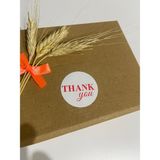 Butik Sosyetik Thank You Kırmızı Yazılı Yuvarlak Yapışkanlı Etiket 5 x 5 cm 100 Adet