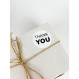Butik Sosyetik Thank You Siyah Yazılı 5 cm Yuvarlak Yapışkanlı Etiket 100 Adet
